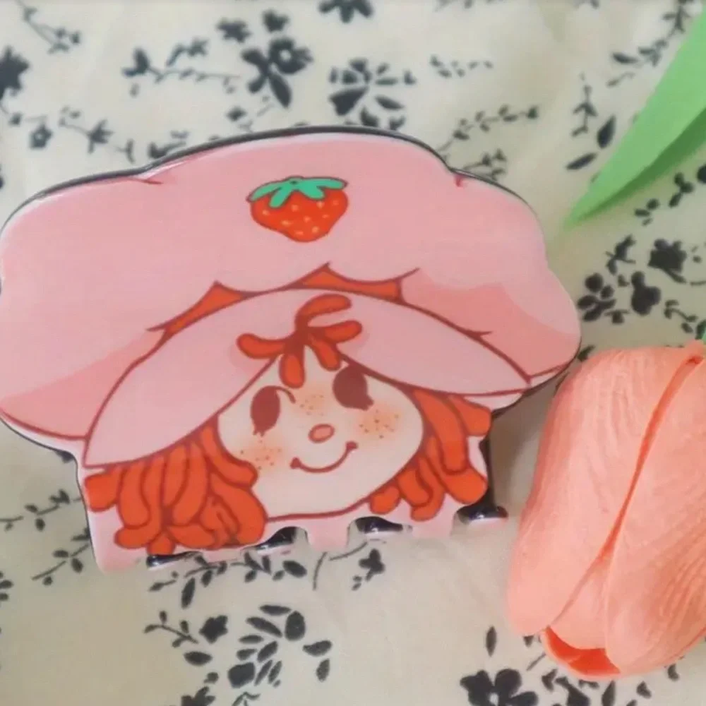 Hair Clip Strawberry Shortcake Pink French Style